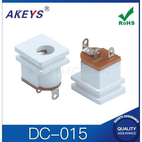 20PCS DC-015 3 PINS White 6.4MM High temperature Mount DC power JACK Female DC jack