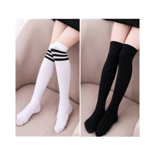 Baby Girls New Sports Clothing Long Socks Kids Striped Patchwork Active Football Soccer Baseball Over Knee High Sock Hockey J