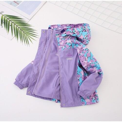 SOURCE Factory Girls Raincoat Jacket Three-in-One Deconstructable Paragraph Autumn and Winter zhong da tong Brushed and Thick Co