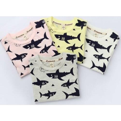 Oklady 2019 Summer Cotton Short Sleeve T-shirt Childrens Clothing Korean-Style Leisure Cartoon Boys Girls Print T-shirt