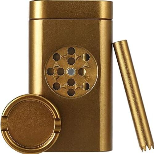 Metal Tobacco Grinder With Tobacco Case Pinch Hitter Grind Dugout Aluminum Pipe and Storage Room Case Smoking Pipe all in one