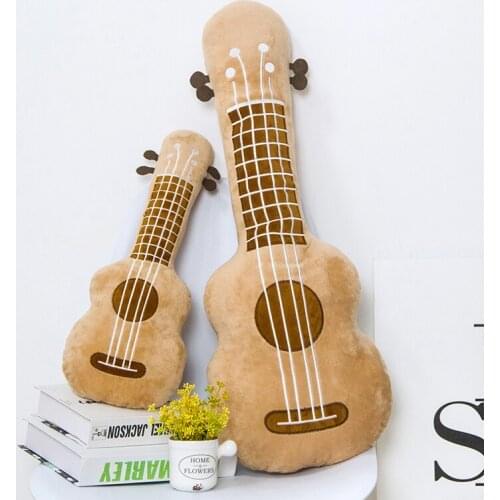 Simulation 3D Guitar Plush Toy Soft Pillow Fashion Cute Home Decor Textile Bedding Supplies Pillows Girl Birthday Xmas Gift