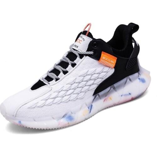 2021 spring and autumn new colorful popcorn fish scale face large mens shoes breathable shoes sports running shoes