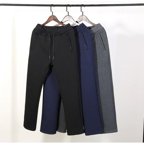 2019 Winter New Mens Casual Pants Men Plus Velvet Thick Warm Trousers Male Thickening Sweatpants High Quality Plus Size S-5XL