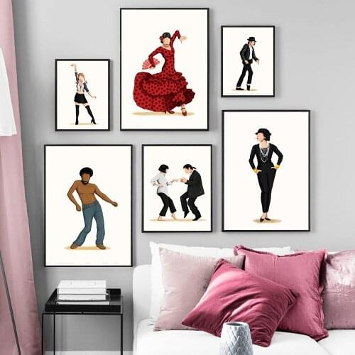 People Dancing Together Wall Art Canvas Painting Nordic Posters and Prints Wall Pictures for Living Room Home Decor