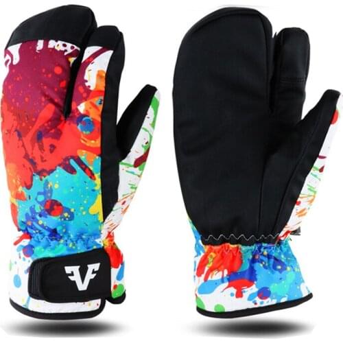 Waterproof Thermal Winter Ski Gloves 3 Finger Mittens Snowboard Snowmobile Motorcycle Outdoor Sports Gloves Women Children Kids