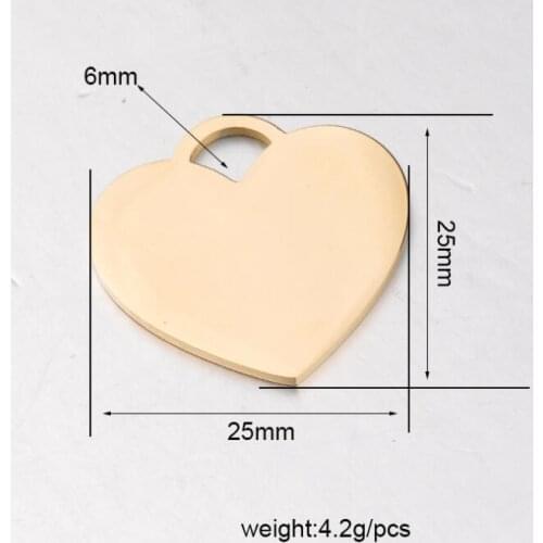 5pcs 25mm Heart Charms Stainless Steel Bracelet Connectors Earrings Findings DIY Jewelry Making Handmade Accessories