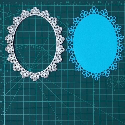 Hollow Flower Oval Circle Frame Metal Cutting Dies For Stamps Scrapbooking Stencil DIY Paper Album Card Decor Embossing 2020 New