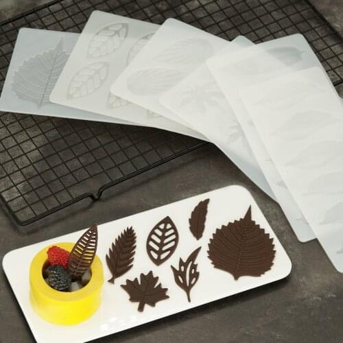 Hollow Out Leaf Shape Chocolate Mold Silicone Mould DIY Decorating Maple Shaped Topper For Sundae Ice Cream Cake Parfait