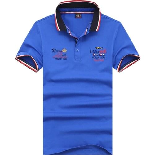 Fashion Polo Shirt Men Short Sleeve Summer Breathable 100% Cotton Polo Men Kenty Shark Brand Mens Polo Shirts Business Polos