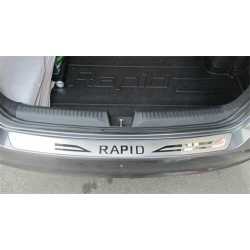 Car styling For 2013-2018 Skoda rapid car accessories stainless steel Rear Bumper Protector Sill Trunk Tread Plate Trim