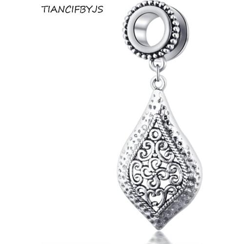 TIANCIFBYJS Stainless Steel Flesh Tunnels Ear Plugs Stretchers Expander Dangle Pendant Gauges Screw Body Jewelry Piercing 70pcs