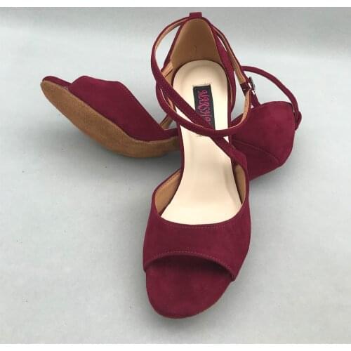 7.5cm heel Latin Dance Shoes For women Salsa shoes pratice shoes comfortable latin shoes MS6291BGS low heel high heel available