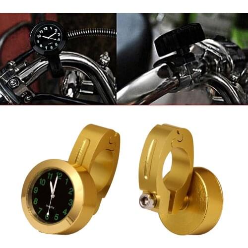 Universal Waterproof Motorcycle Handlebar Mount Clock Fit 7/8" or 1" Handlebar Watch For Harley Cruiser Chopper Honda Yamaha