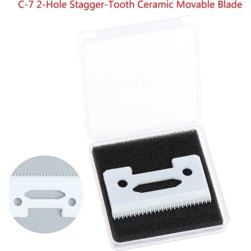 Magic 2-Hole Stagger-Tooth Ceramic Movable Blade Cordless Clipper Replaceable Blade For Wahl Shear Clipper With Box