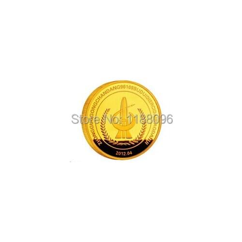 24K golden coin Top Quality plated gold coins cheap custom gold coins metal medals