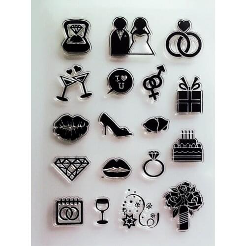 YLCS206 Wedding Silicone Clear Stamps For Scrapbook DIY Album Paper Cards Decoration Embossing Folder Craft Rubber Stamp 11*16cm