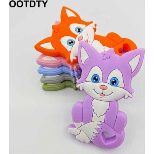 Baby Cartoon Animal Shape Silicone Beads Teether DIY Chewable Molar Soother Toys Infant Teething Shower Gifts