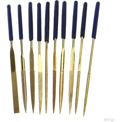 10Pcs Titanium Diamond Coating Needle Flat File Set Metal Working Craft Tools New Drop ship LS'D Tool