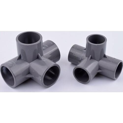 2-10Pcs 4 Ways Cross Aquarium Fittings Tube Hydroponic Frame Connectors PVC Pipe Three-dimensional Joint Garden Irrigation DIY