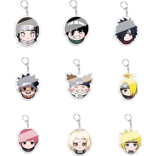 5pcs 10pcs Ninja Hyuga Hinata Tsunade Gaara Rock Lee Sasori PVC Pendant Key Chain Keyring