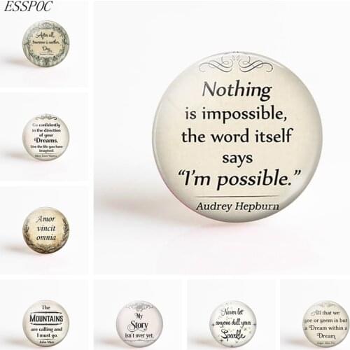 5Pcs/lot Inspirational Quote Handmade Glass Cabochon for 25mm Pendant Bracelet Brooch Base DIY Jewelry Accessories