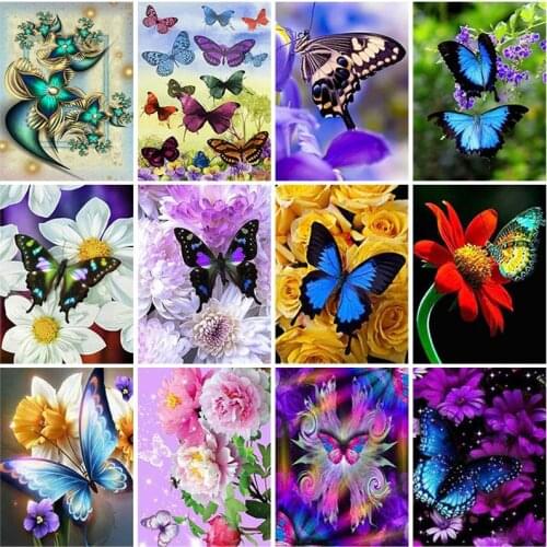 DIY Butterfly 5D Diamond Painting Animal Diamond Embroidery Cross Stitch Full Round Resin Mosaic Rhinestone Handmade Wall Art