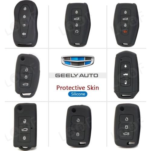 Silica gel car styling key fob Protective skin set cover case For Geely Coolray X6 Emgrand 7 gc6 EC715 EC718 Hawk GX7 Azkarra