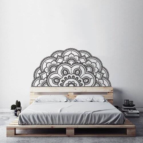 Mandala Flower Wall Decal Vinyl Bohemian Style Half Mandala Wall Decal Home Bedroom Living Room Decor Creative Wallpaper B389