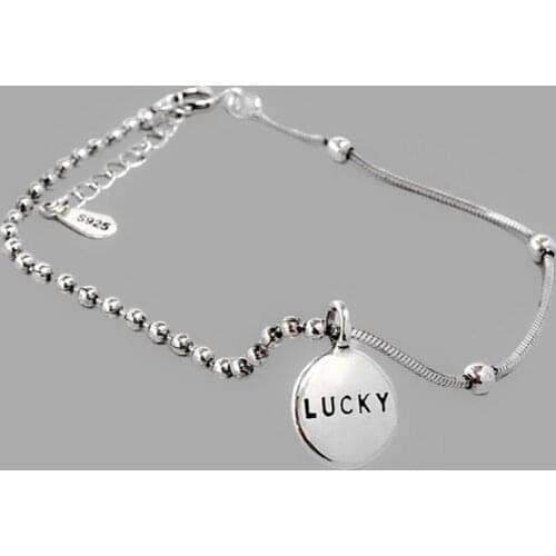 Hot Sale Beaded Chain Snake Chain Asymmetrical Charm Bracelets Round Letters Lucky S Causal For Womens Jewelry Free Shipping