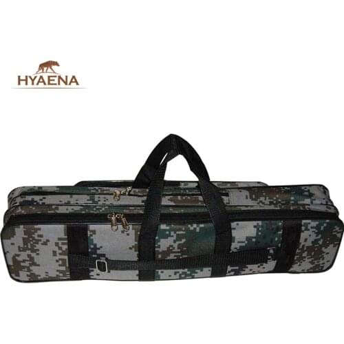 Hyaena Portable Fishing Bags 2 Layer Camouflage Pack Fishing Pole Tools Storage Bag Nylon Waterproof Tackle Gear Carrier Bag
