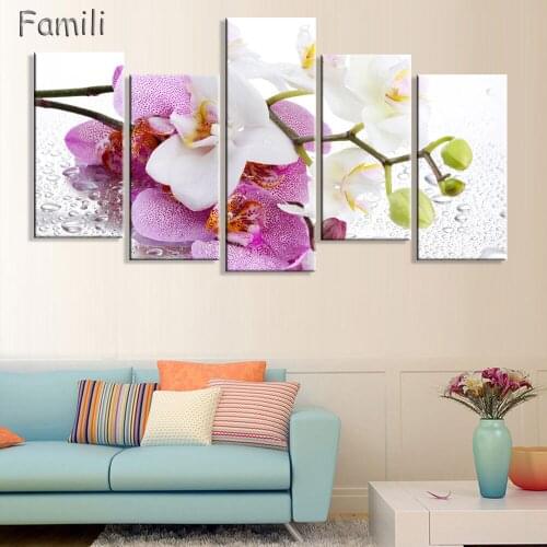 Picture wall art hd print canvas oil orchid painting flower pictures for bedroom modern paintings cuadros abstractos No frame