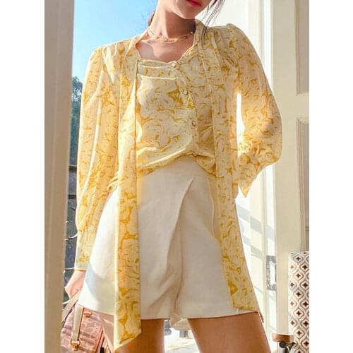 Желтые блузки La melancolie China At AliExpress