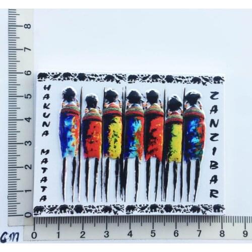Zanzibar Tanzania)Fridge Magnet Creative Travel Commemorate Crafts 18D Ornaments Magnetism Resin Material Refrigerator Stickers