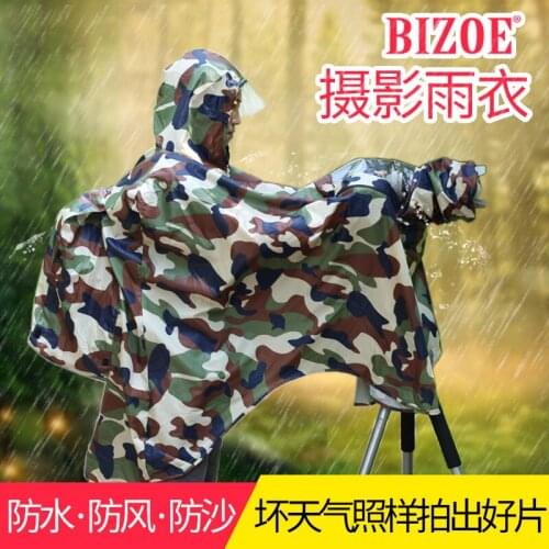 Outdoor photographer raincoat camera rain cover detachable body poncho waterproof and sand-proof waterfall Songkran Canon Sony