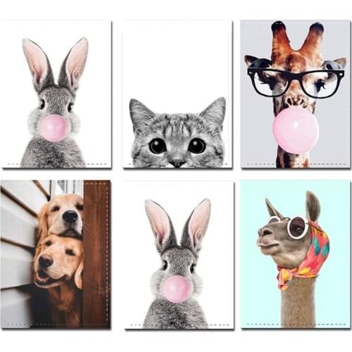 Cartoon Animal Pattern Passport Cover Lovely Dog Cat Giraffe Alpaca PU Leather Passport Wallet Bank Credit Card Holder ID Bag