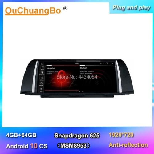 Ouchuangbo car gps navi radio for 5 Series F10 F11 2011-2016 NBT CIC system support BT MSM8953 wifi 8 core 4+64 android 10 OS