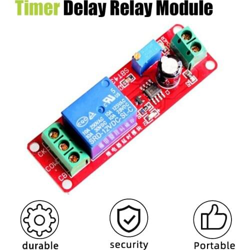 1 Pcs DC 12V Delay Timer Monostable Switch Relay Module NE555 Trigger Switch Car Oscillator Adjustable Time Shield Electronics