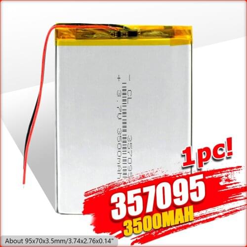 YCDC Large Capacity 3.7V 3500mAh 357095 Rechargeable li-Polymer Li-ion Battery For 7 8 9 inch tablet PC and Other Smart Devices