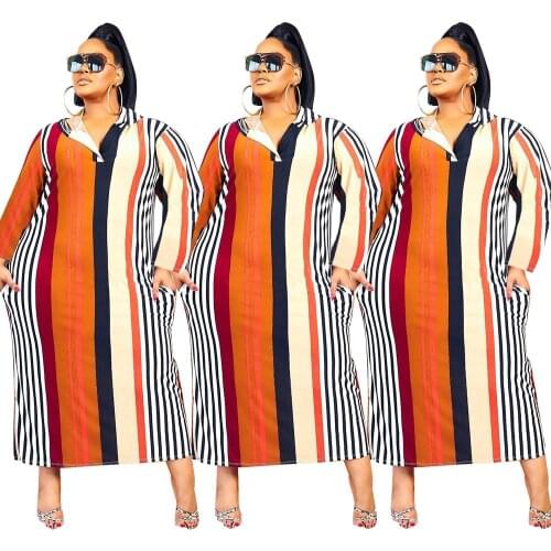 Zoctuo Striped Printing Club Dresses For Women Autumn Long Sleeve Dress Hooded With Pockets Loose Plus Size Fashion Clothing New