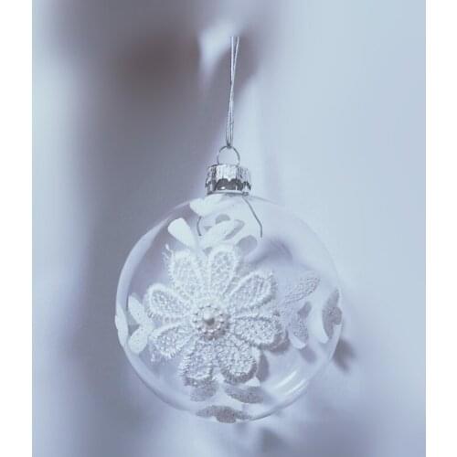 4pcs/pack Diameter=8cm Transparent Glass Globe Christmas Day Hand Drawing Hanging Ball Pendant Friend Gift Festival Decoration