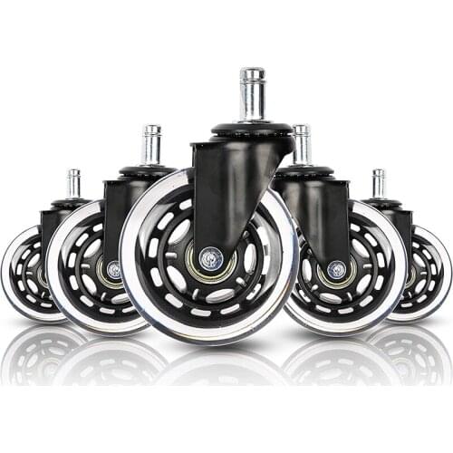 5 pcs Office Chair Wheels 3 Inch Rubber Swivel Chairs Wheel Replacement Parts Modern Furniture Casters For Garage Hardware