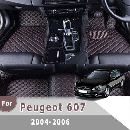 RHD Carpets For Peugeot 607 2004 2005 2006 Car Floor Mats Auto Interior Accessories Weather Parts Styling Artificial leather
