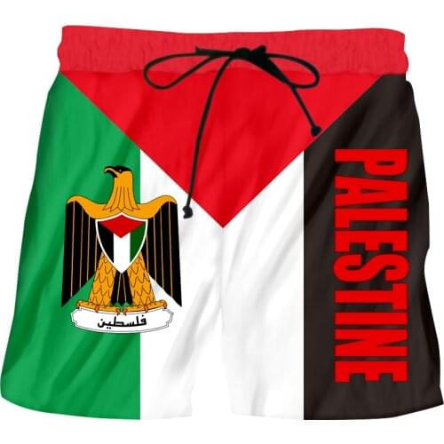 UJWI Fun Printed Mens Pants All Palestine Graphic Casual Shorts Free Palestine Slogan National Logo Short Sweatpants Large Size