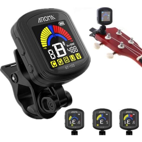 Guitar Tuners Rechargeable Portable Clip-on Guitar Tuner High Brightness Color Screen for Chromatic / Guitar / Ukulele