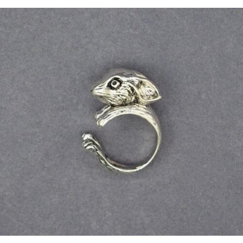 Vintage Netherland Dwarf Rabbit Rings Fashion Retro Style Adjustable Rabbit Rings For Women Men Rabbit Jewellery