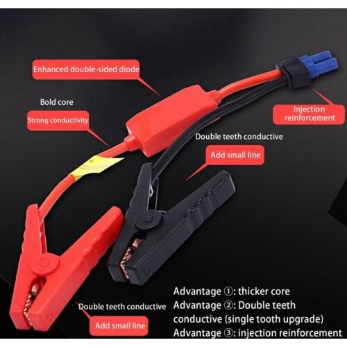 Emergency Start Power Cord Clamp EC5 Connector Jumper Cable Alligator Connecting Wire Charging Battery Clamp Clamp Starter