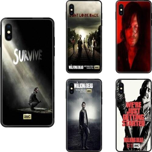 Free Shipping For Apple iPhone X XR XS 11 12Pro MAX 5S 5C SE 6S 7 8 Plus 2020 The Walking Dead Season Hard Silicone Black Soft