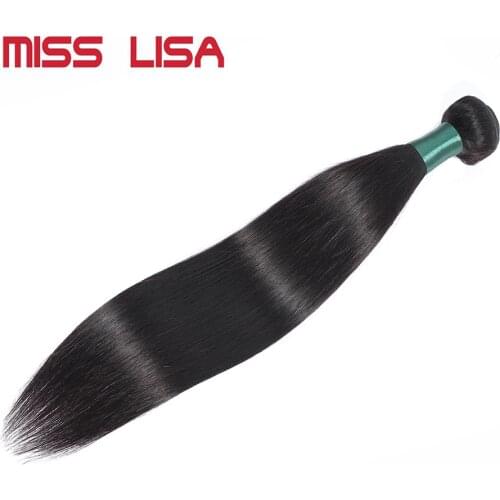 MISS LISA 28 30 Inch Human Hair Bundles Straight Hair Bundles Brazilian Hair Weave Bundles Non Remy Natural Color Hair Extension