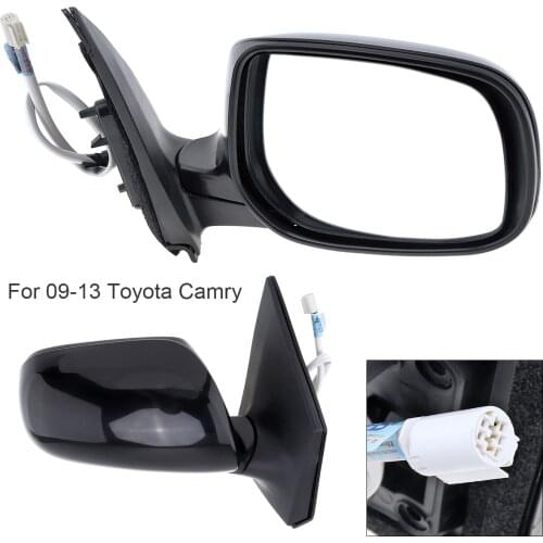 1pc Black Non-Folding Durable Car Mirror Right Side Mirror Waterproof Auto Right Hand LH Mirror fit for 09-13 Toyota Corolla